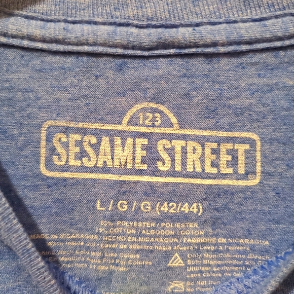 Sesame Street tee, men's size L, blue - Picture 2 of 3